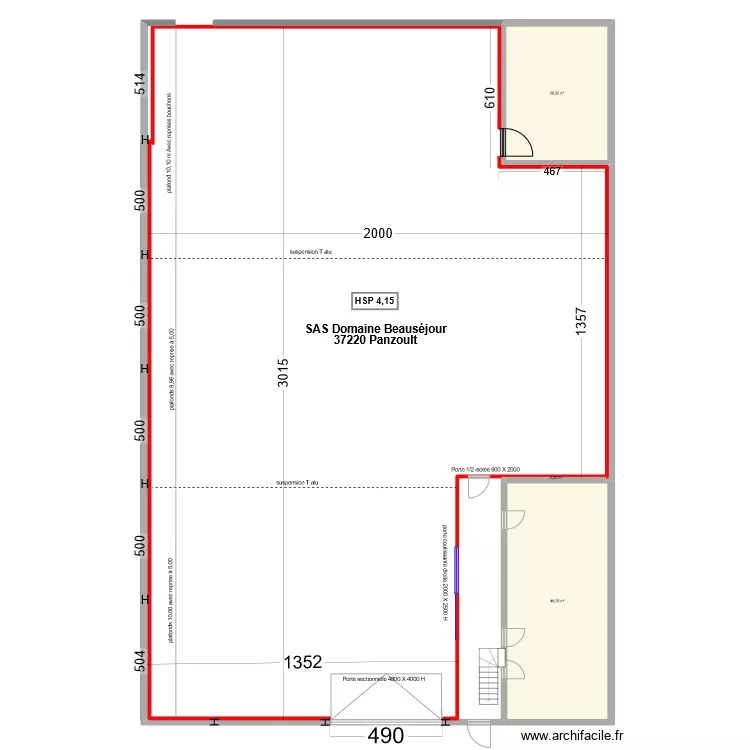 SAS Domaine Beaus&eacute;jour 37220 Panzoult. Plan de 