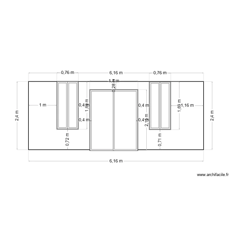 Facade pergolas. Plan de 