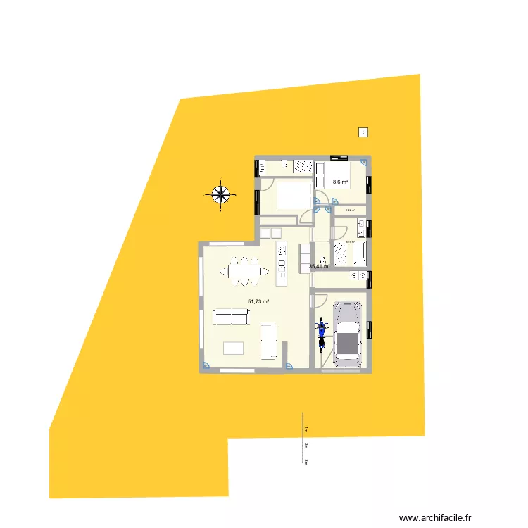 04-Plan (garage Sud). Plan de 5  et 103 m²