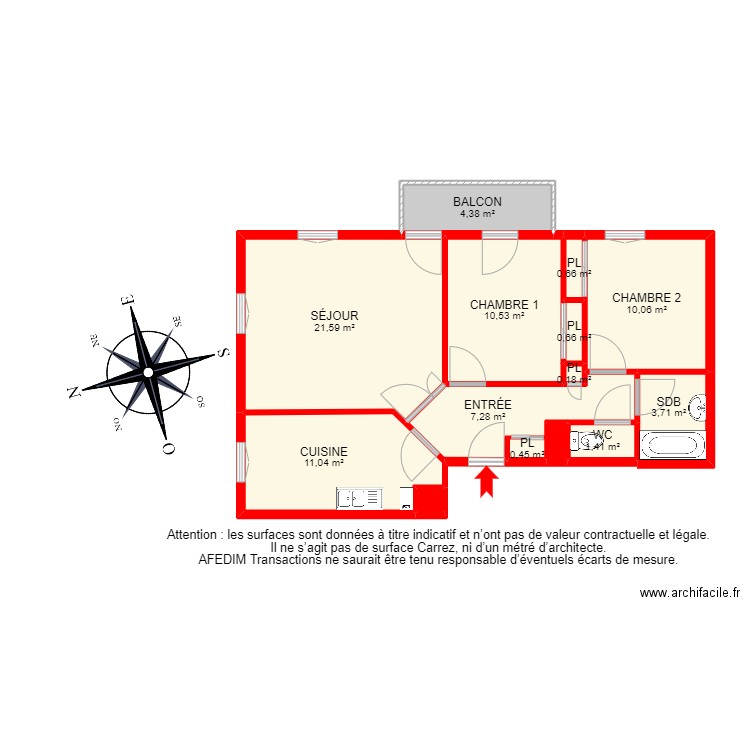 BI16736 - . Plan de 15 pièces et 85 m2