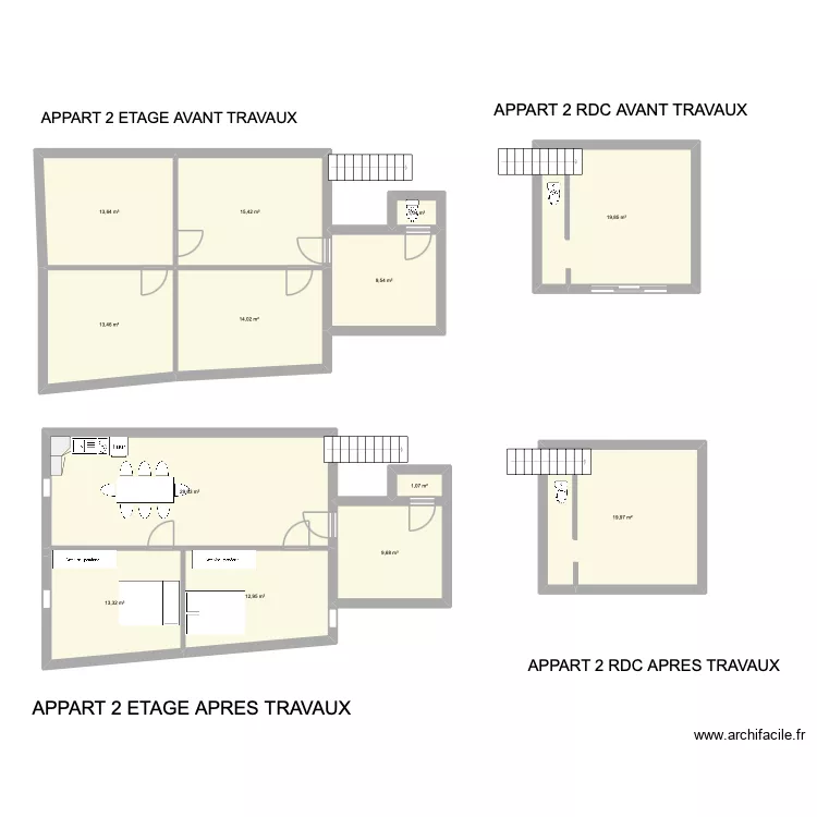 APPART 2. Plan de 13 et 174 m² APPART 2. Plan de 13 et 174 m²