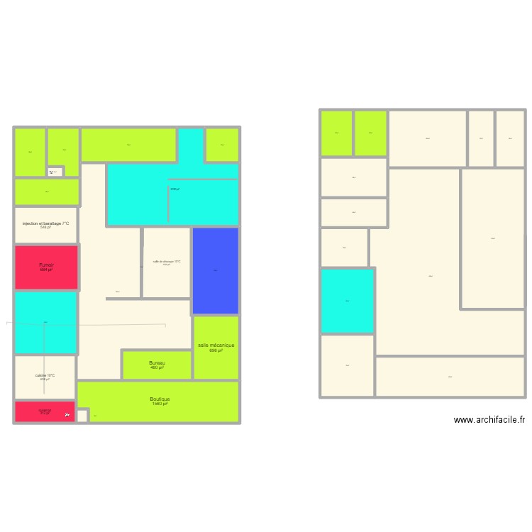 nb2025e. Plan de 33 pièces et 2668 m2