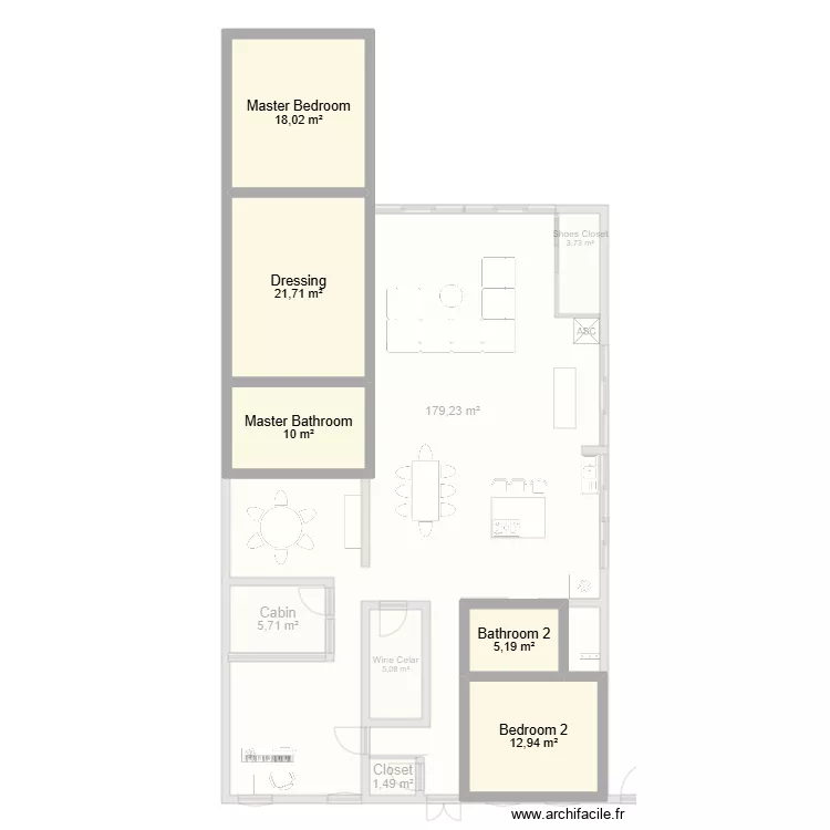 Loft. Plan de 11  et 267 m²