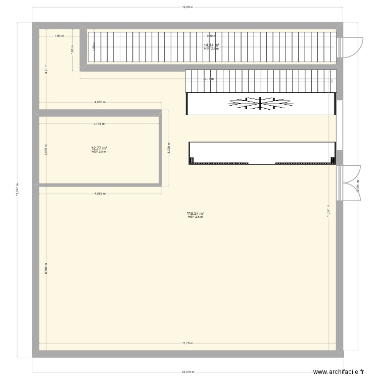 marivaux. Plan de 3 pièces et 145 m2