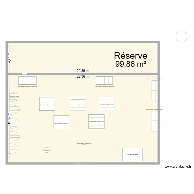 Am&eacute;nager la surface de vente. Plan de 2 Pièces et 393 m²