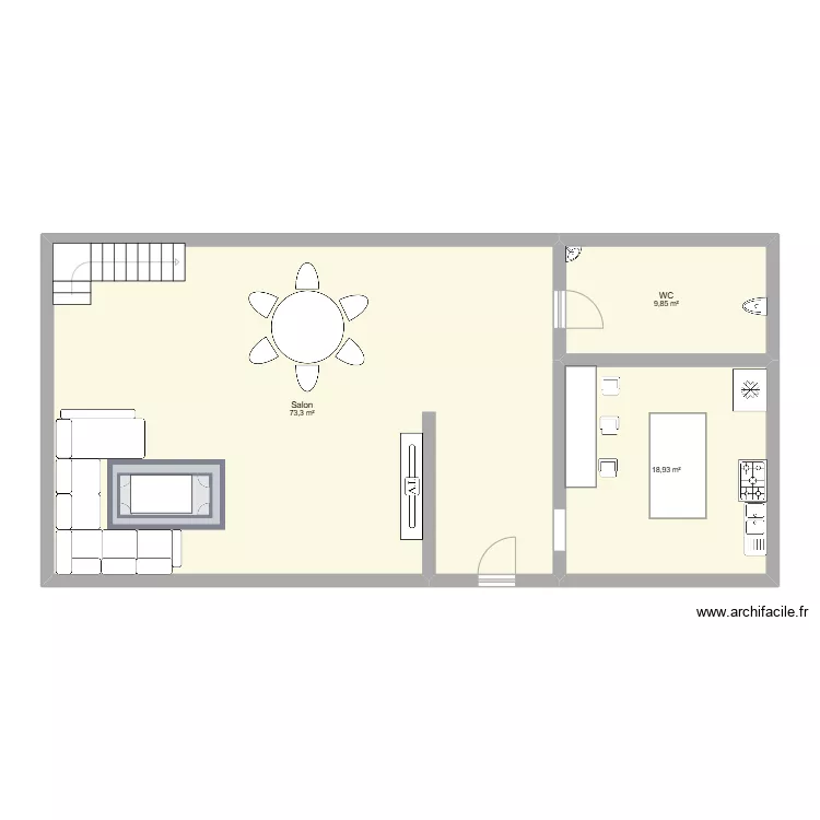 maison 3 rez de chauss&eacute;. Plan de 