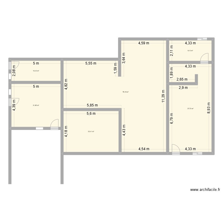 1aissai. Plan de 6 pièces et 182 m2