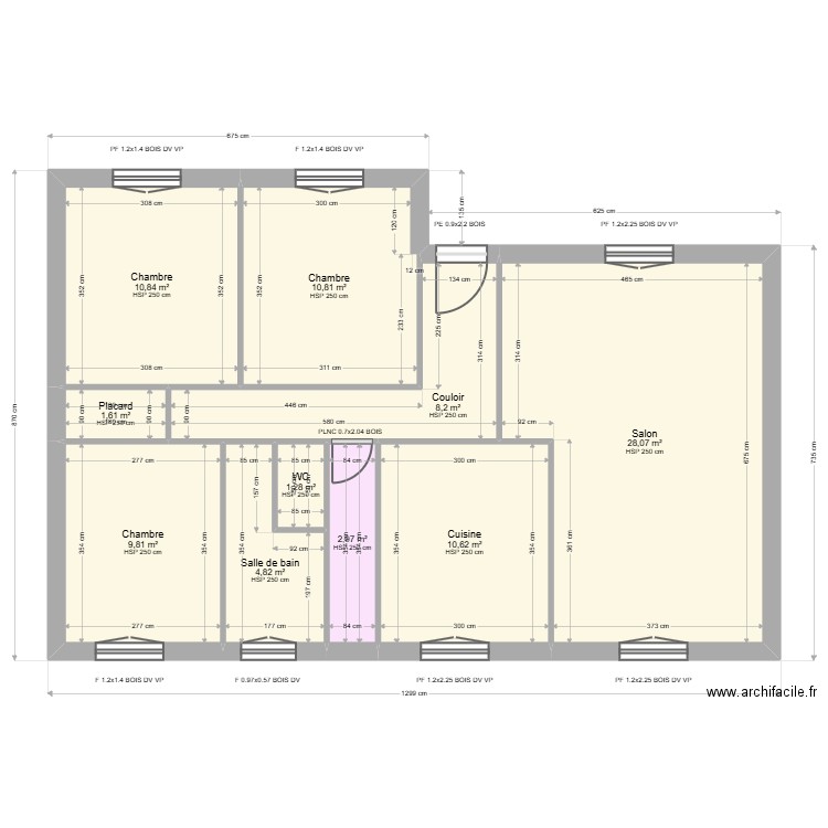 Maurel. Plan de 10 pièces et 89 m2