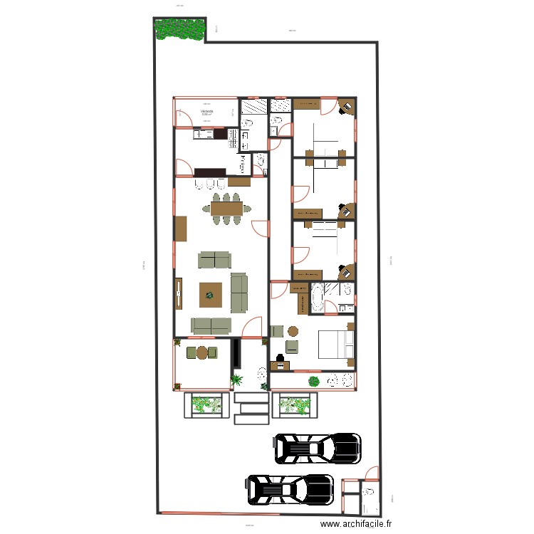 Plan kombe aménagement BAT B. Plan de 32 pièces et 489 m2