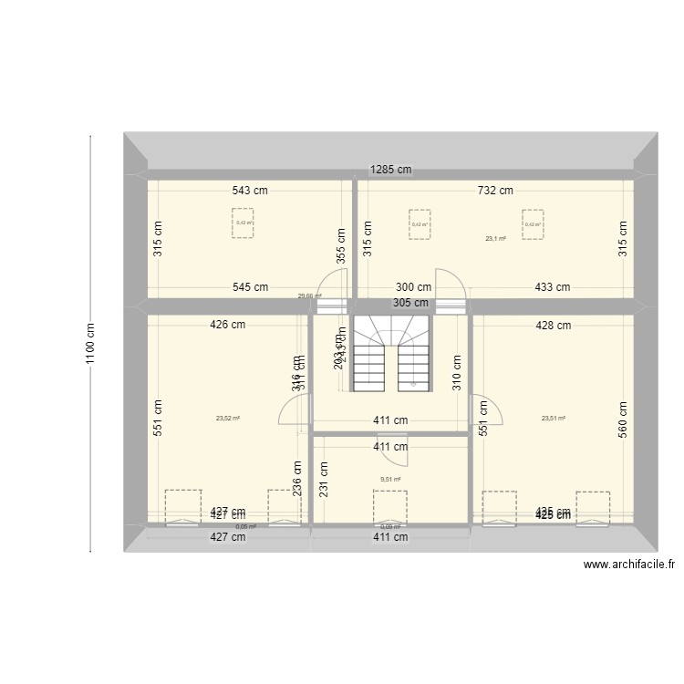 CAROLE & LUDO  EDL   2° ETAGE. Plan de 8 pièces et 113 m2