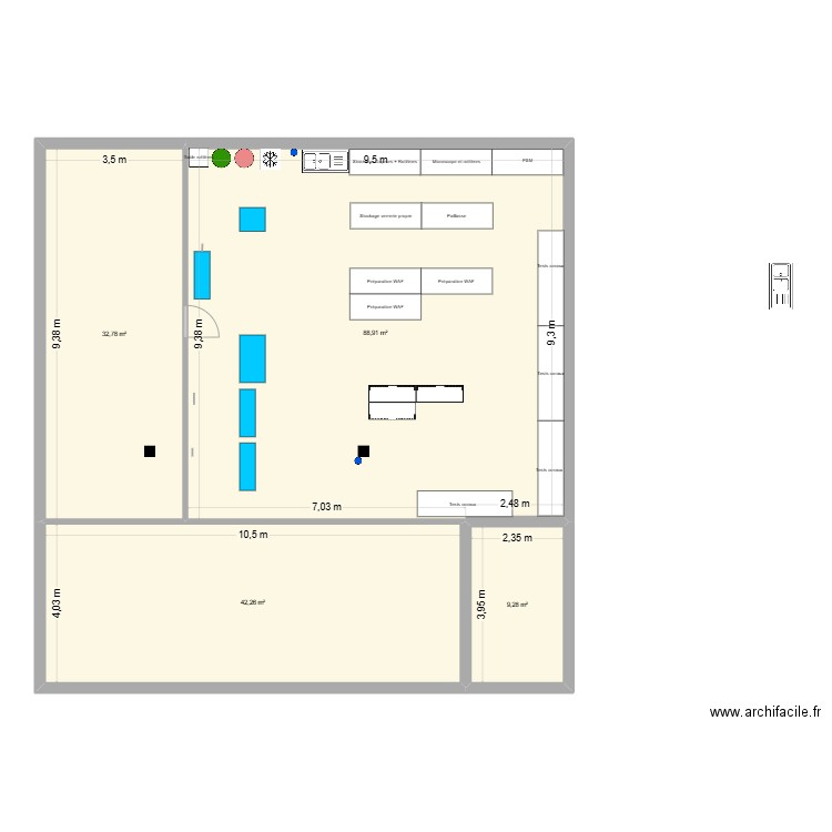 Labo1. Plan de 4 pièces et 173 m2