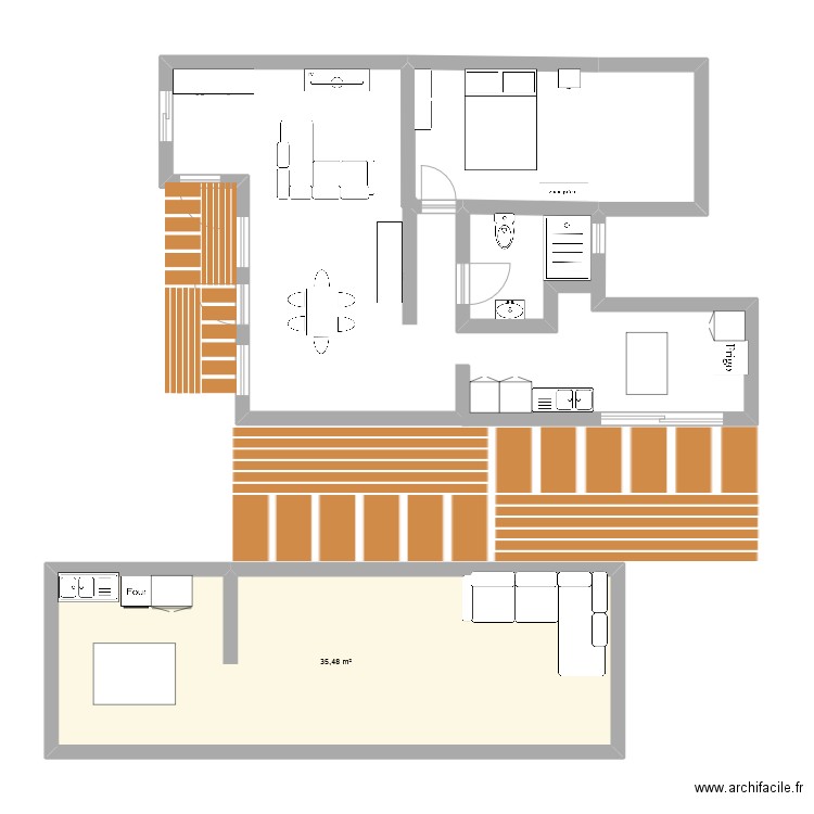 plan maison satec. Plan de 1 pièce et 35 m2