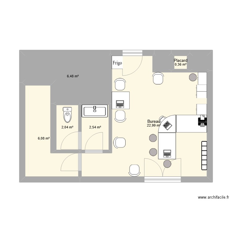 Salle reeduc. Plan de 8 pièces et 41 m2