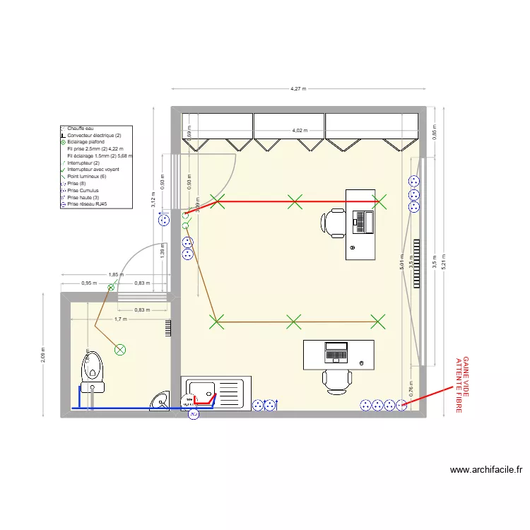 CORBARD. Plan de 2  et 23 m²