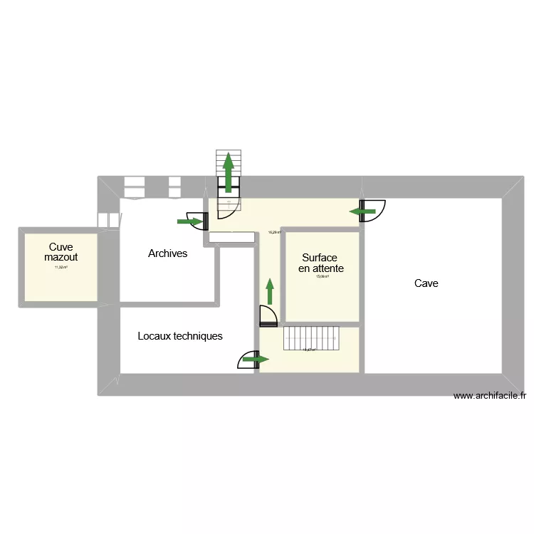 Centre_paroissial-S-Sol. Plan de 4 Pièces et 53 m²