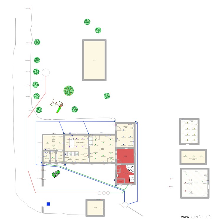 Maison CaMpagne 2. Plan de 11 pièces et 108 m2