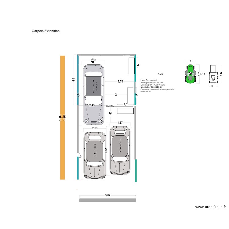 Carport-extension3. Plan de 0 pièce et 0 m2