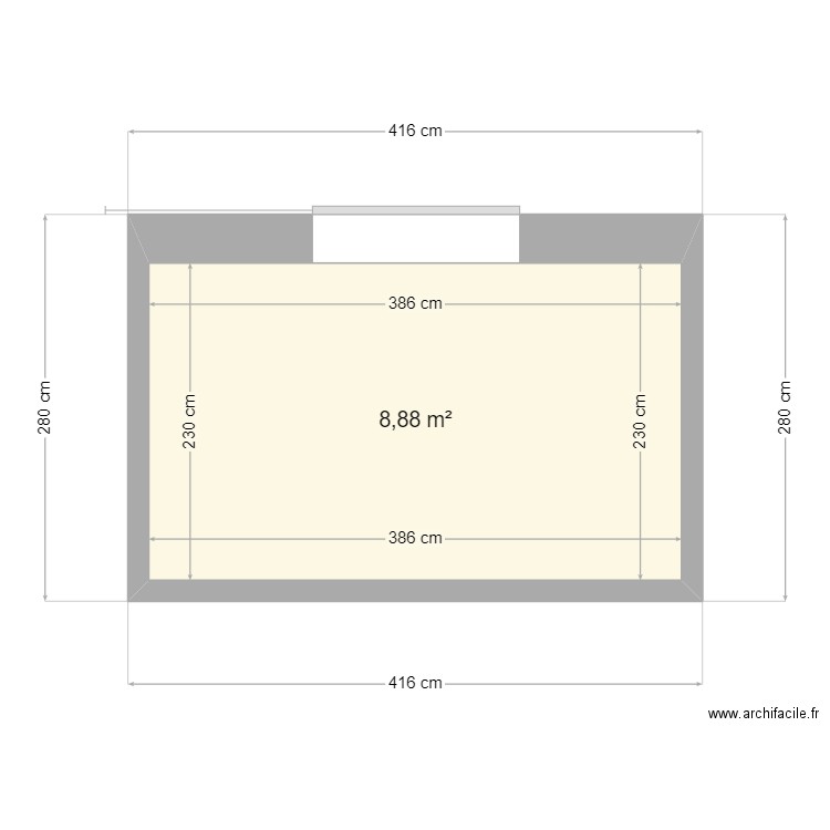 sylvie terrasse. Plan de 1 pièce et 9 m2