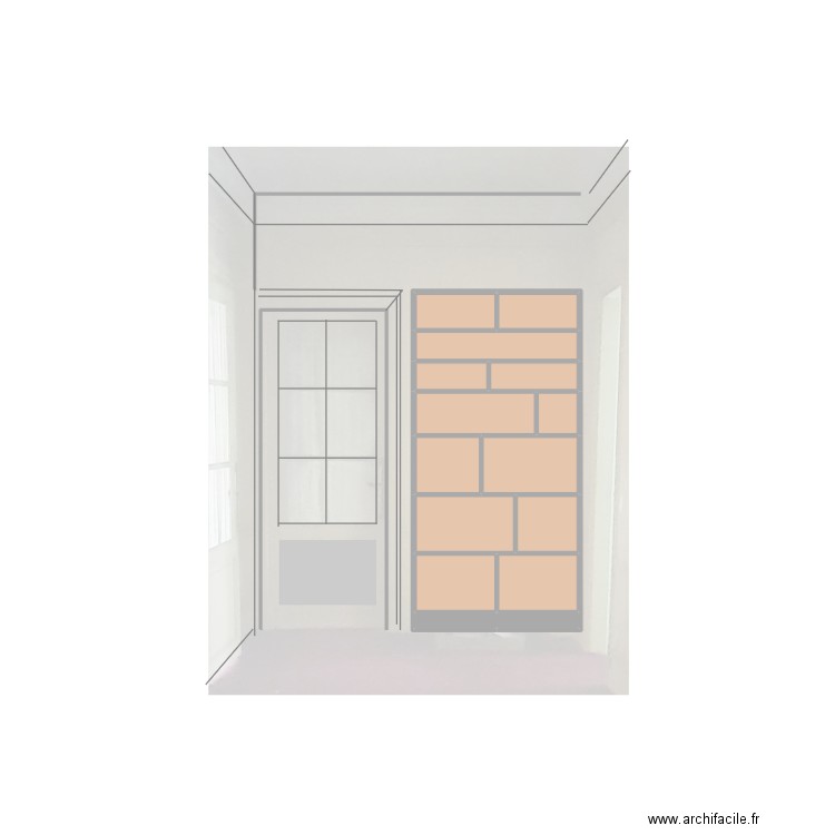 135 Raspail Biblio entrée. Plan de 15 pièces et 3 m2