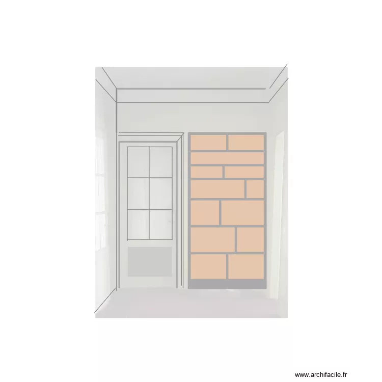 135 Raspail Biblio entr&eacute;e. Plan de 15  et 3 m²