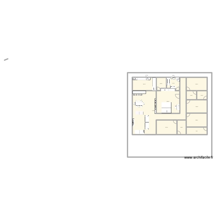 5 Chambre salon. Plan de 13 pièces et 222 m2