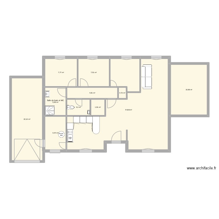 ladoix2. Plan de 11 pièces et 130 m2
