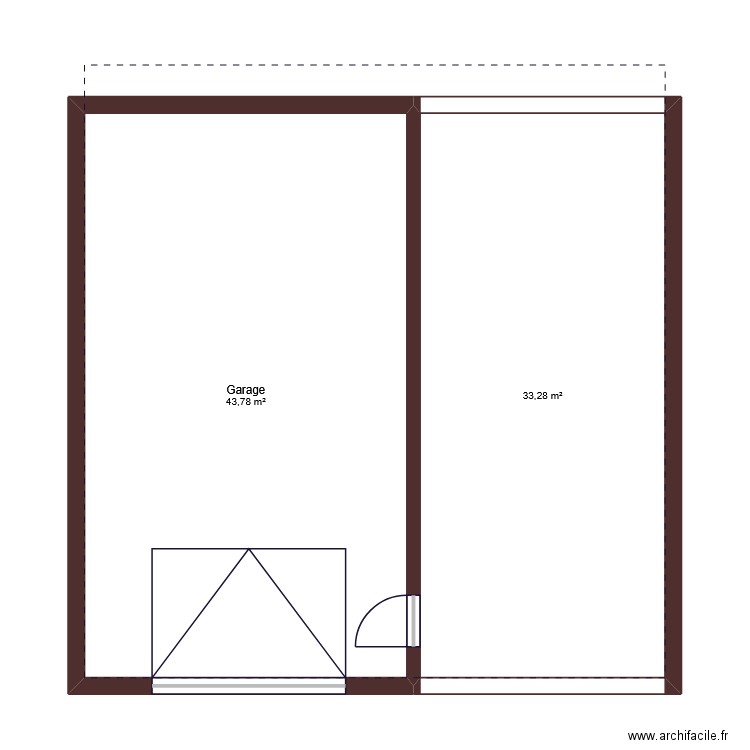 plan garage 2. Plan de 2 pièces et 77 m2
