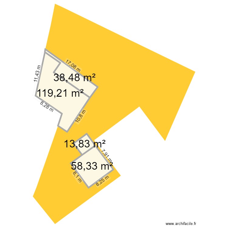 Plan de masse - 4 CDV - AC679. Plan de 4 pièces et 230 m2