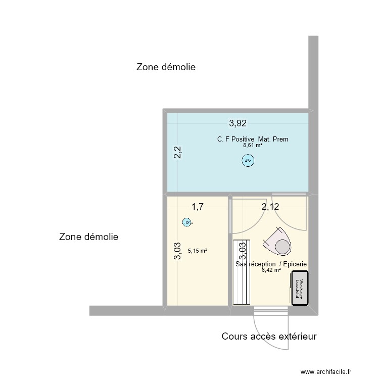HAITIA 011 Stockage. Plan de 3 pièces et 20 m2