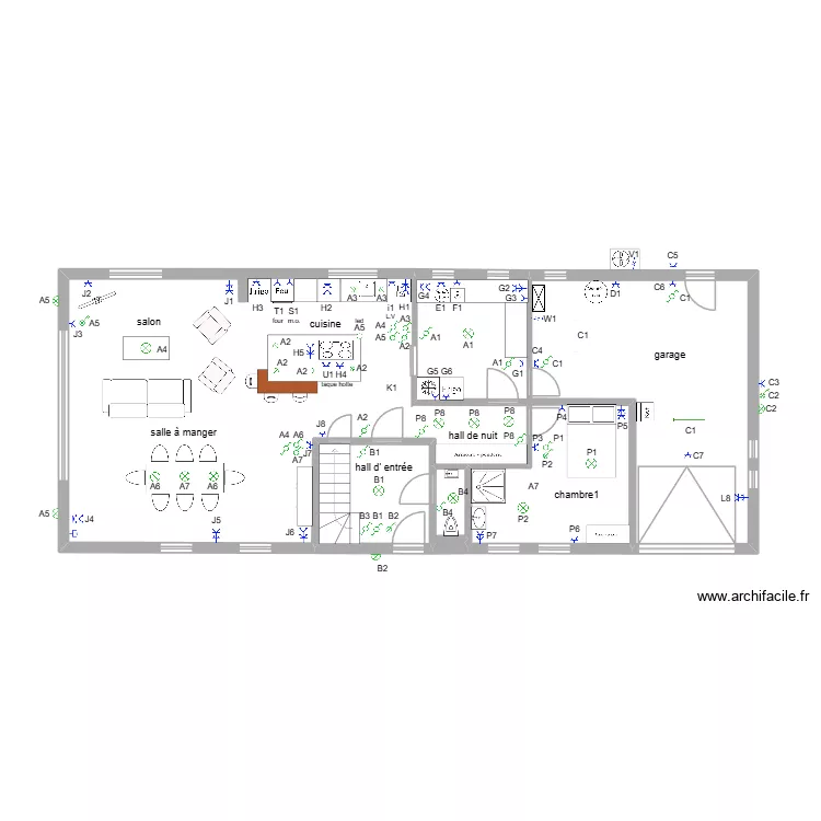 BEGONIAS  &eacute;lectricit&eacute;. Plan de 