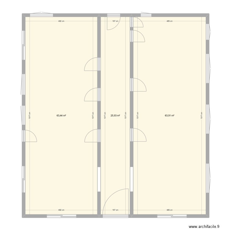 maison castelginest sans mur. Plan de 3 pièces et 153 m2