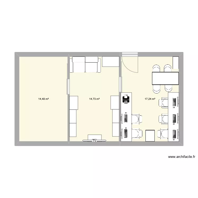 sdrf. Plan de 3  et 46 m²