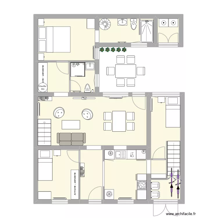 7 Ernestine rdc V2. Plan de 11  et 73 m²