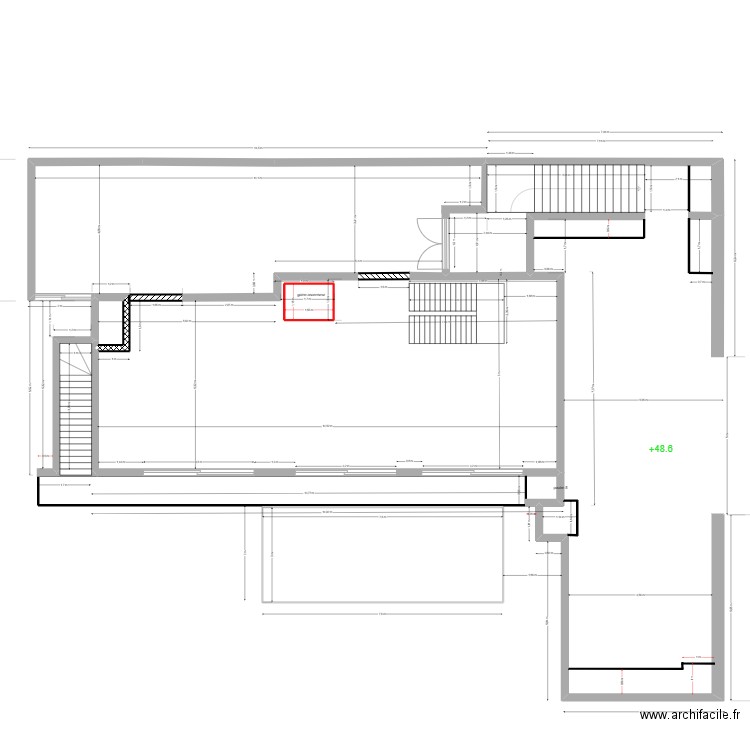 rdc macon mazurier. Plan de 5 pièces et 44 m2