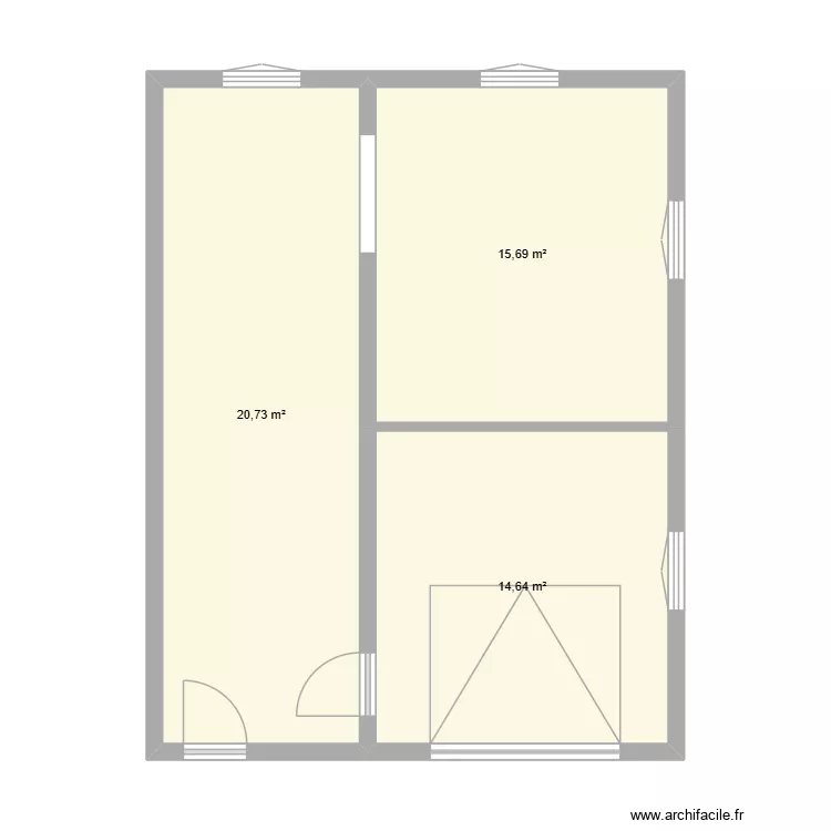 garage. Plan de 3  et 51 m²