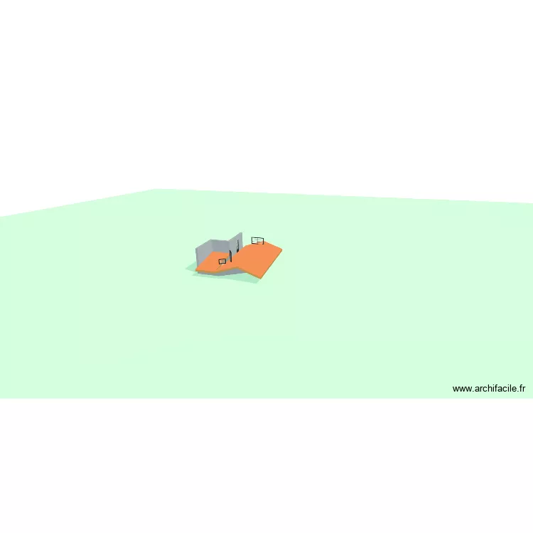 Fa&ccedil;ades. Plan de 4 pièces et 44 m²