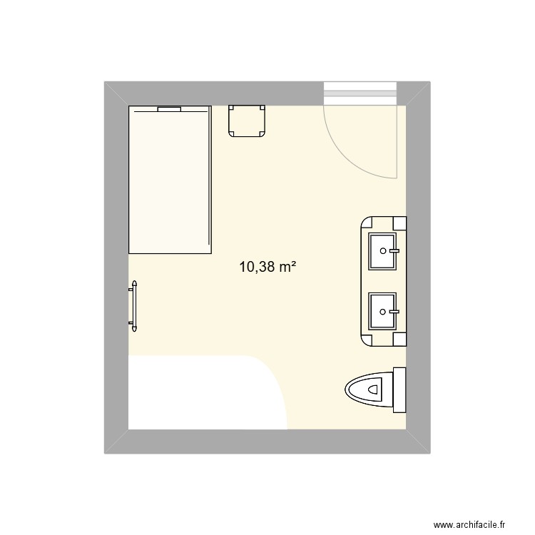 Projet Henry. Plan de 1 pièce et 10 m2