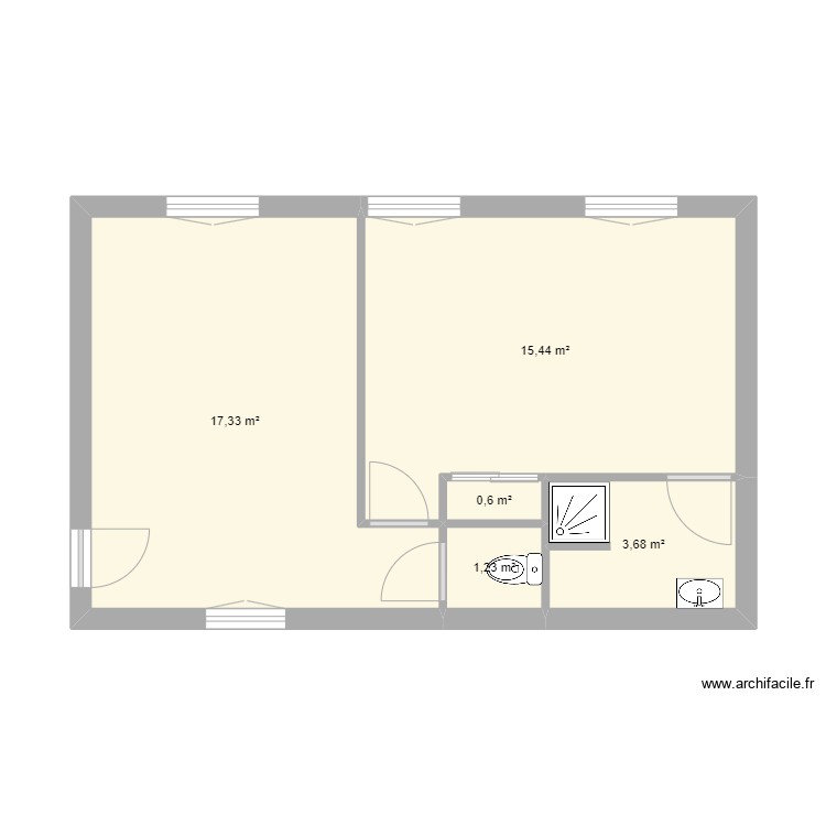 T2-RDC. Plan de 0 pièce et 0 m2 T2-RDC. Plan de 0 pièce et 0 m2