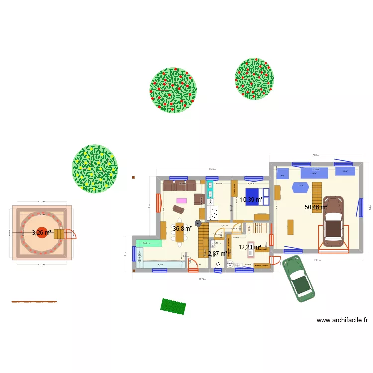 version du 22/07. Plan de 15  et 266 m²