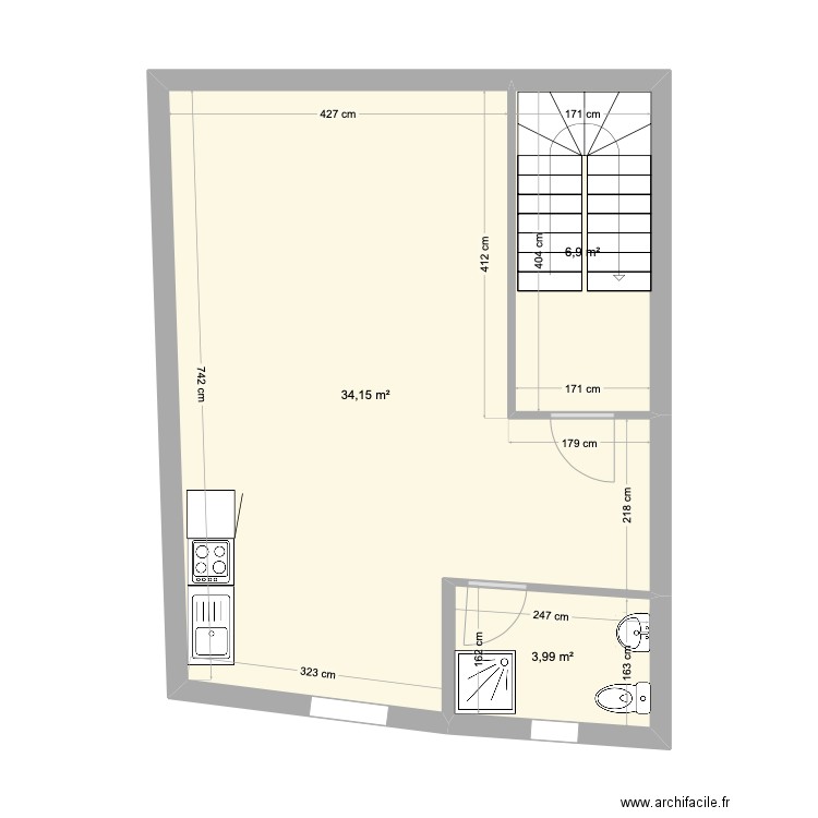 PREVOYANCE 2 EME. Plan de 3 pièces et 45 m2