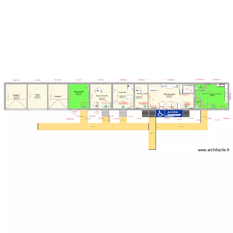 Bâtiment De Lamartine rénover avec pente pmr. Plan de Bâtiment De Lamartine rénover avec pente pmr. Plan de