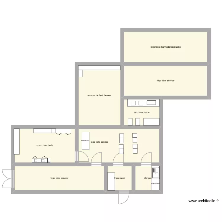 labo auchan. Plan de 9  et 100 m²