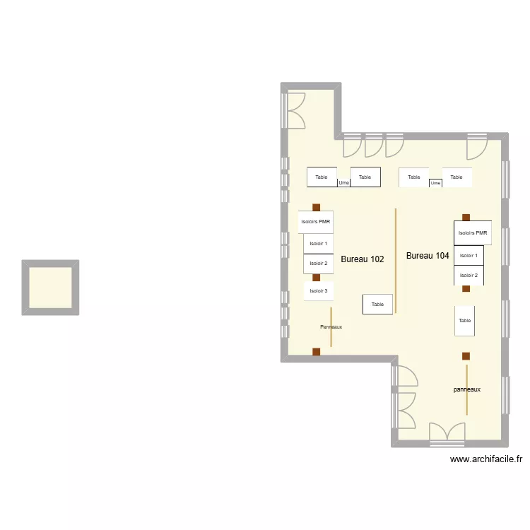 Lacore. Plan de 2  et 93 m²