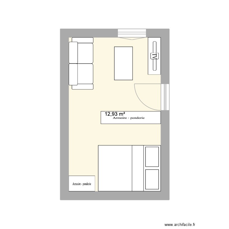 la guerche moulin bigot. Plan de 1 pièce et 13 m2