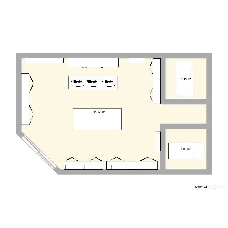Yves rocher. Plan de 3 pièces et 54 m2