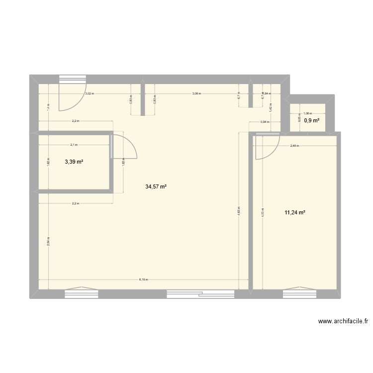 ICHACA Apt 202. Plan de 4 pièces et 50 m2