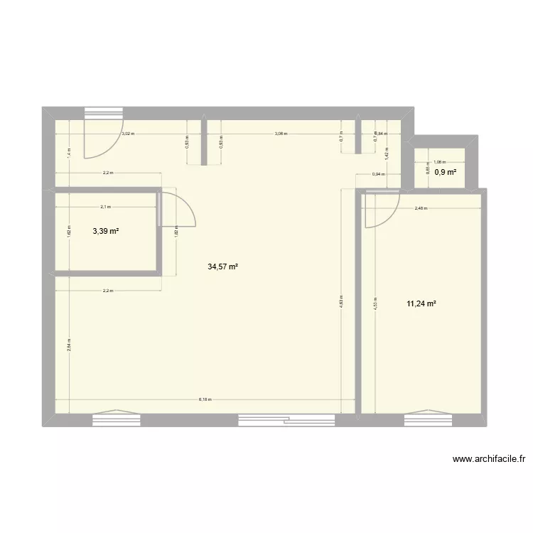 ICHACA Apt 202. Plan de 4  et 50 m²