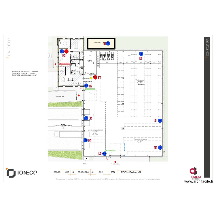 OUEST BOISSONS. Plan de 1 pièce et 20 m2