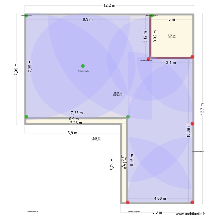 FoVET. Plan de 3 pièces et 121 m2