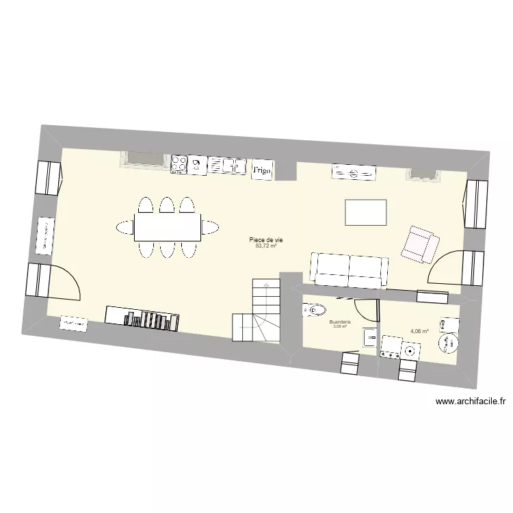 Maison R D C (P A C) . Plan de 